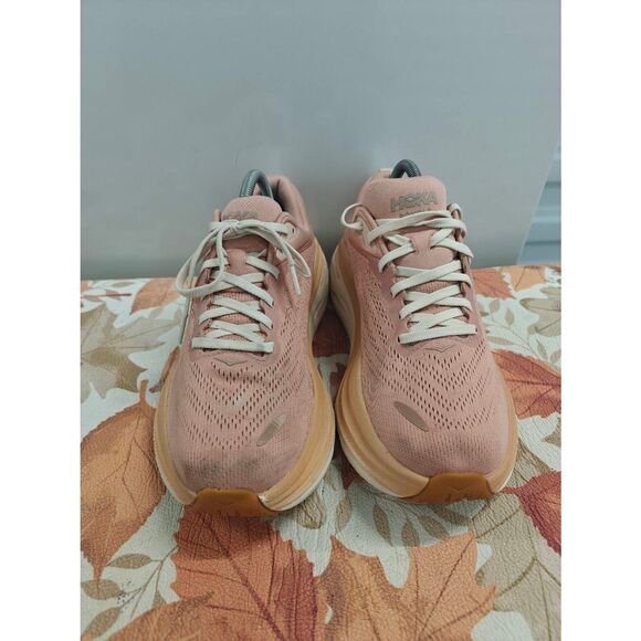 Hoka Bondi 8 x Free People running shoes in color sandstone cream size 9.5 - Picture 3 of 4